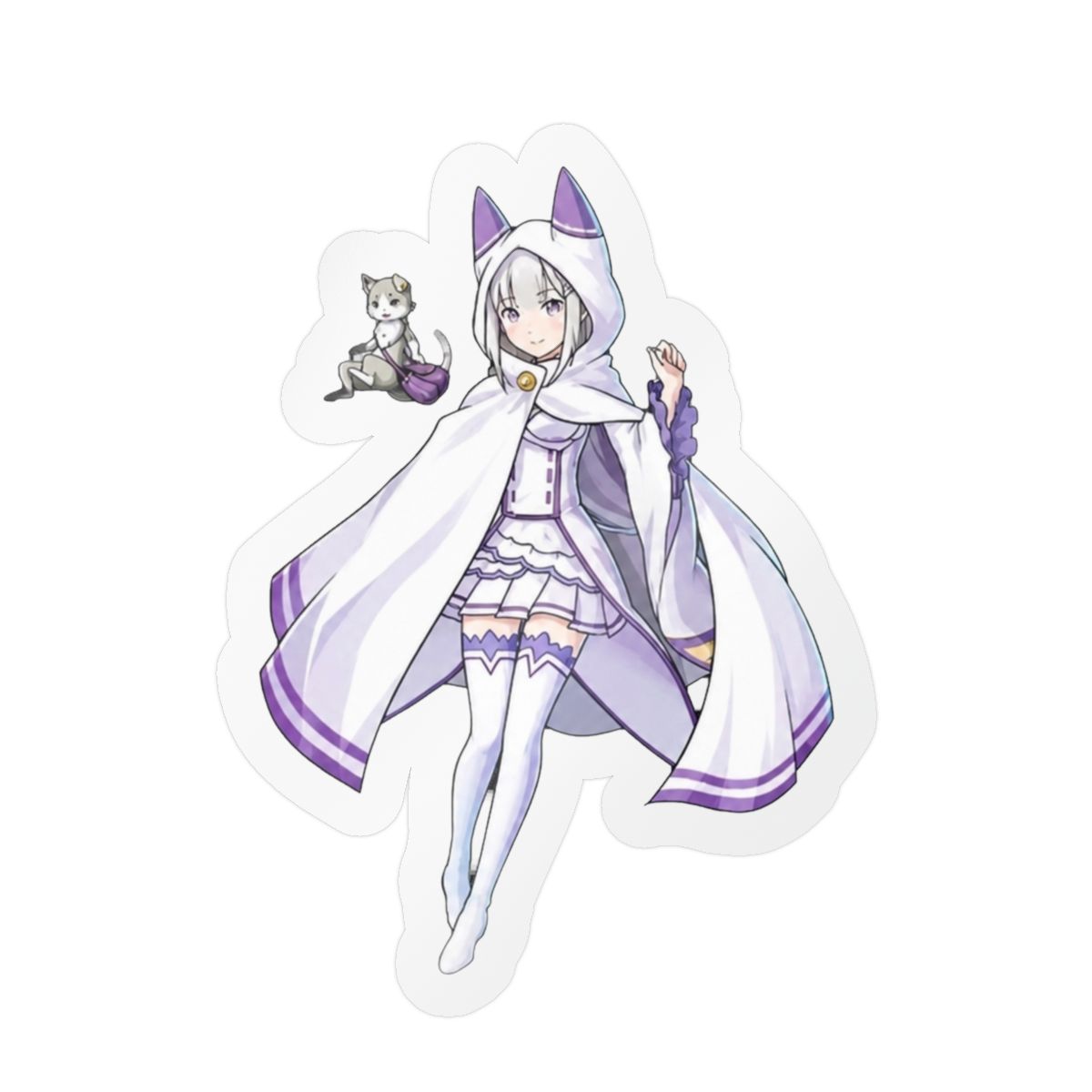 Leyland Designs Re: Zero- Emilia and Puck Sticker Outdoor Rated Vinyl Sticker Decal for Windows, Bumpers, Laptops or Crafts 5" | Re:Zero - alternate angle 4, merchandise