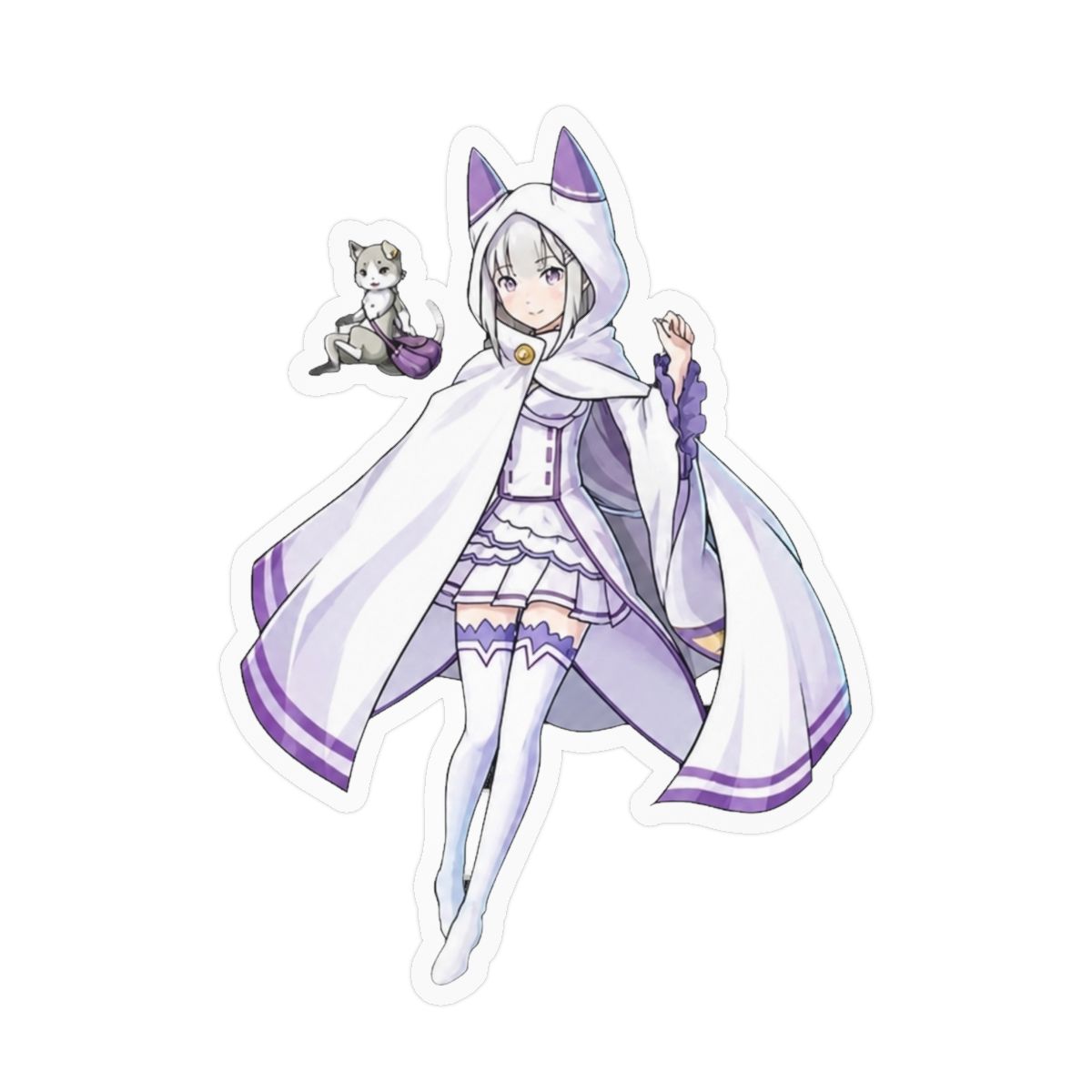 Leyland Designs Re: Zero- Emilia and Puck Sticker Outdoor Rated Vinyl Sticker Decal for Windows, Bumpers, Laptops or Crafts 5" | Re:Zero